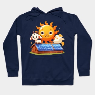 Solar Farm Illustration Hoodie